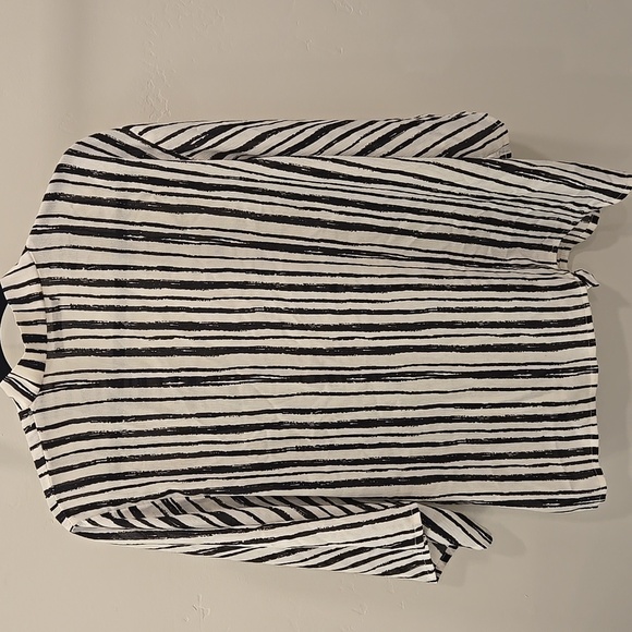 Anthropologie Do Everything in Love Black and White Striped Kimono Cardigan Wrap - Picture 3 of 9